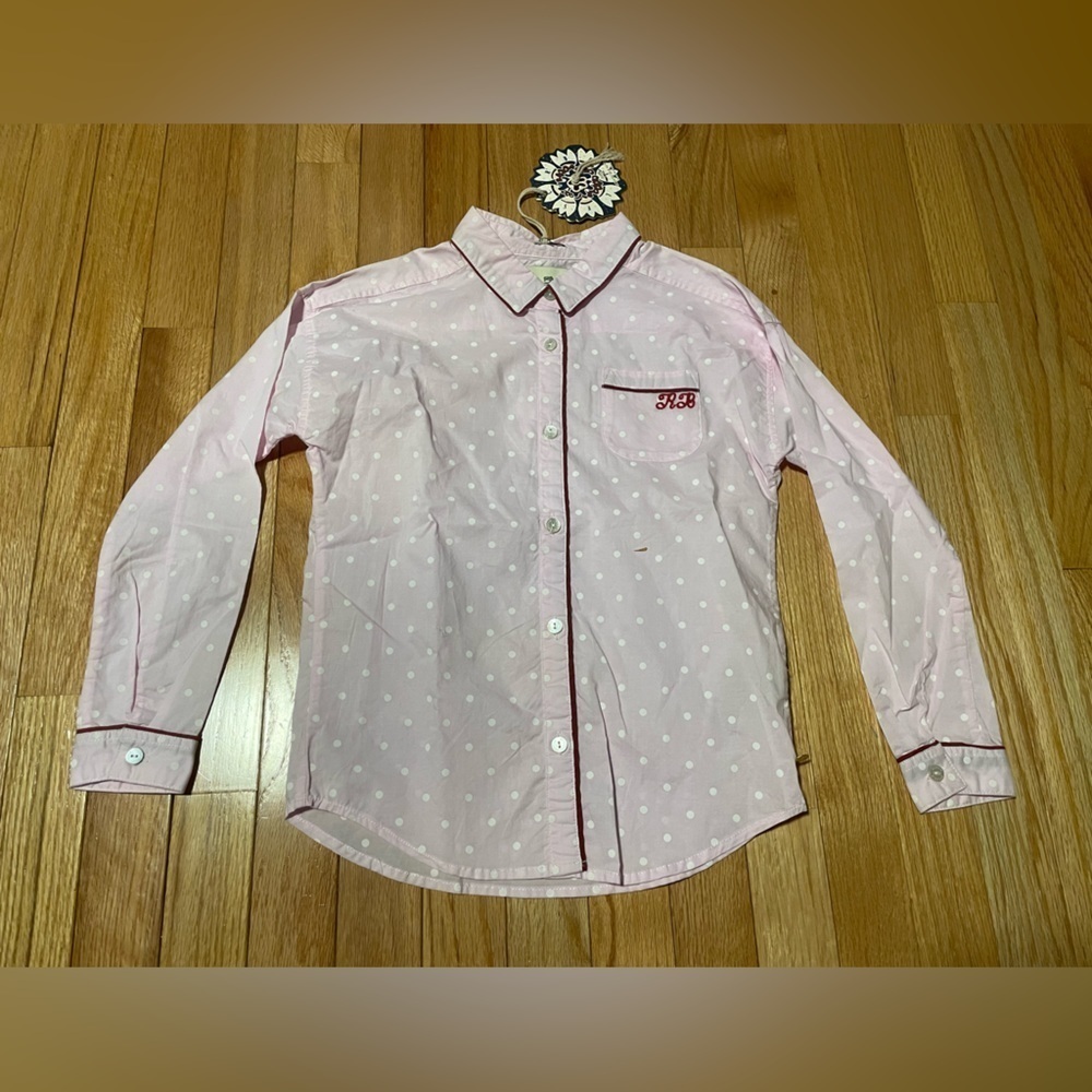 Nwt Scotch & Soda Pink and White Polka Dot Button Down